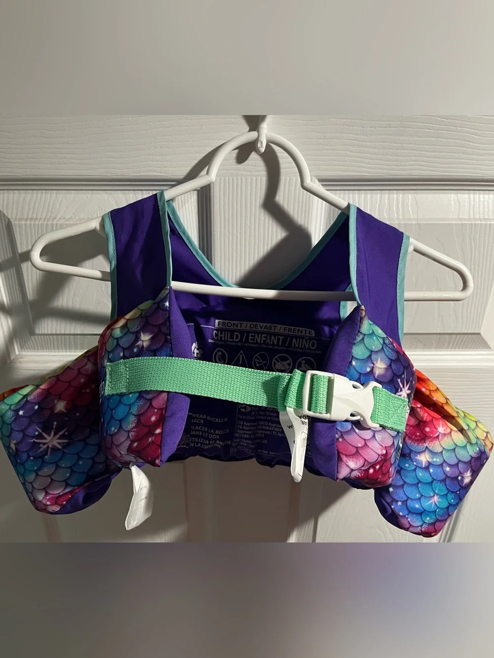 Speedo Kids Rainbow Mermaid Swim Vest - Purple Trim with Multicolor Scales
